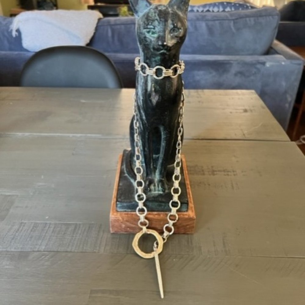 Chunky Loop-Through Silver Chain Necklace 26" Nwot - image 2